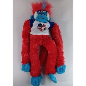 Mohawk Monkey Plush Toy Red White Blue Heart American Flag Patriotic 4th Of July